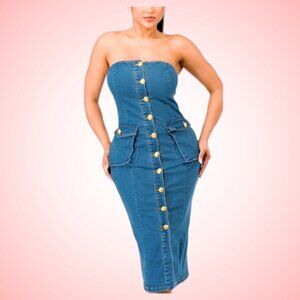 Demin Tube Dress